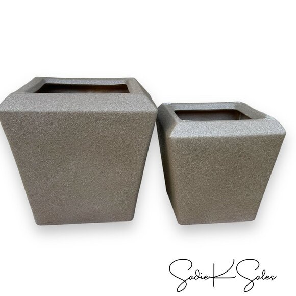 9.84" Square Planter Pot  - Charcoal Gray Ceramic - Threshold Studio McGee - Picture 7 of 7